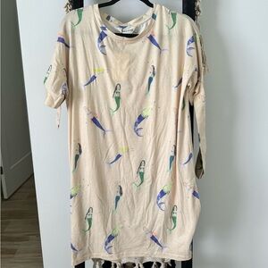 NWT Anthropologie Pepaloves Mermaid Print Shirt Dress. Size Small